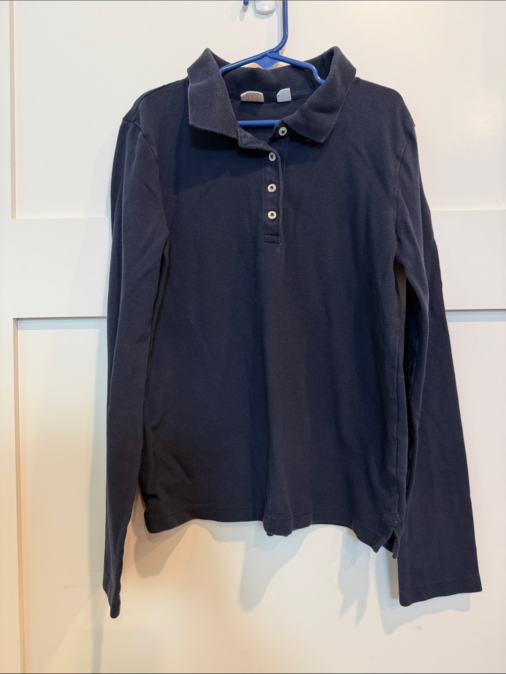 GAP Girls Uniform Long Sleeve Polo Shirt - Navy Blue